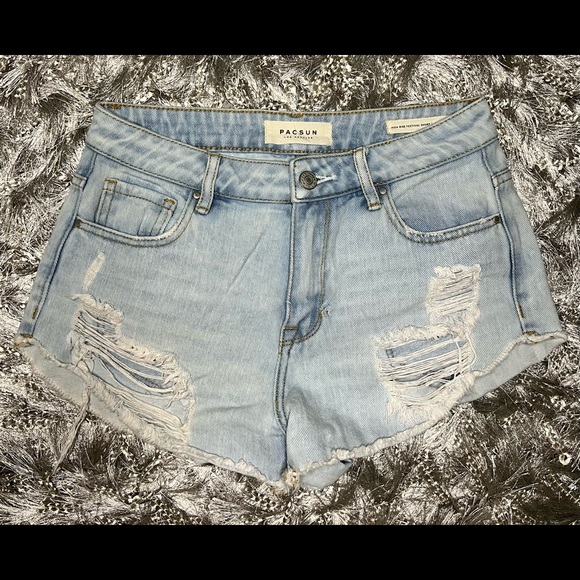PACSUN High Rise Jean Shorts - Picture 1 of 4